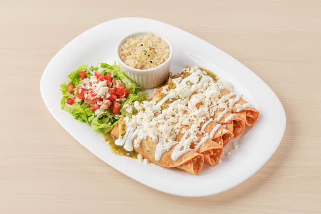 Tacos Dorados (Flautas) 4 pcs
