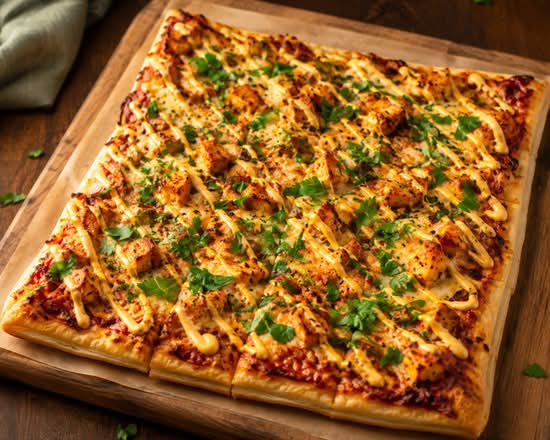 Peri-Peri Paneer Puff Pizza