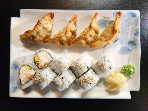 Deep Fried Gyoza and California Roll Combo