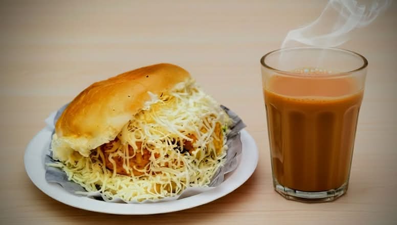 Cheese Vada Pav &  Chai