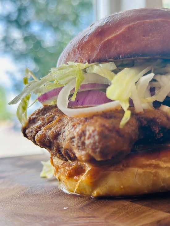Butter chicken Burger,  MasalaFries