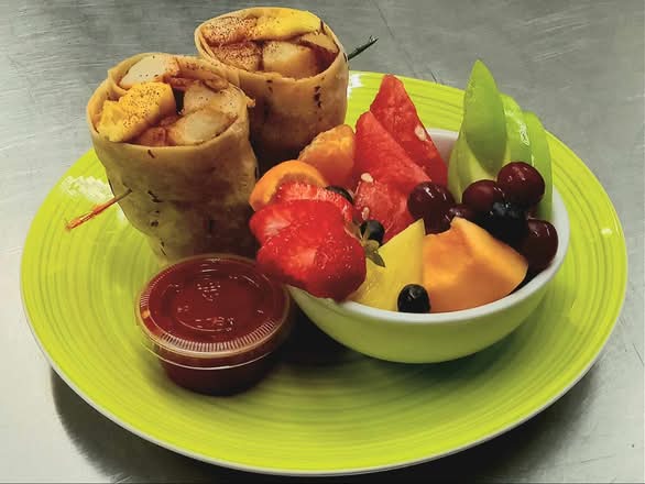 Vegan Breakfast Wrap & Fruit