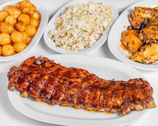 One Flame Grilled Whole Chicken and Four Fish Fillets, or One Full Rack of BBQ Back Ribs
