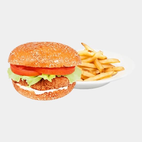 Assiette burger de poulet croustillant / Crispy Chicken Burger Platter