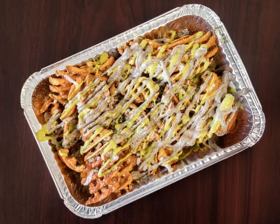 Cheesy Waffle Yam Fries
