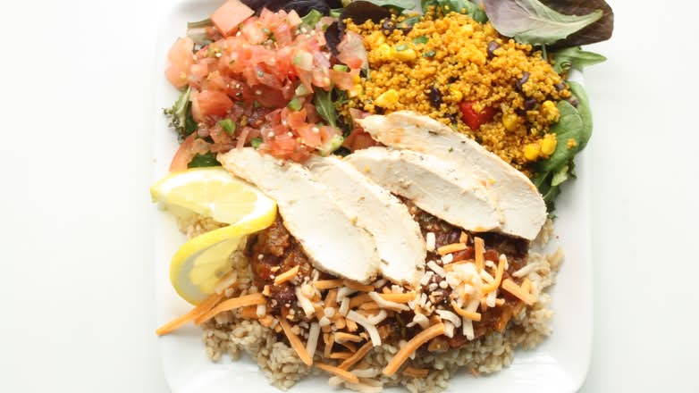 Chicken Black Bean Quinoa Rice Bowl