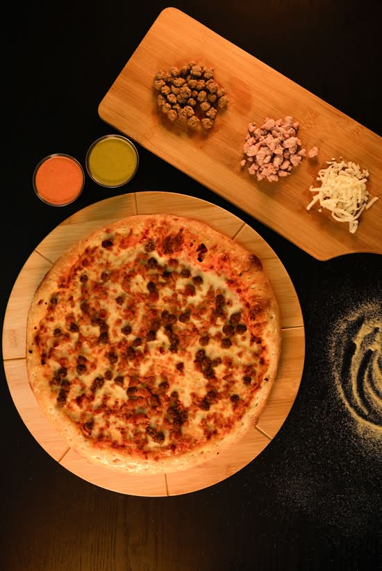American Double Cheese Burger Pizza