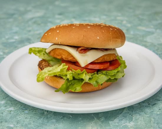 Bacon, Swiss, Chicken Burger /5oz , HALA Certified