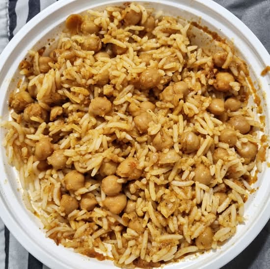 Channa Masala Over Rice