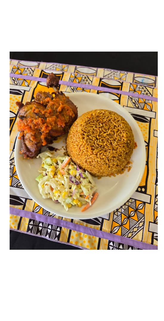 Jollof Rice + Chicken + Salad