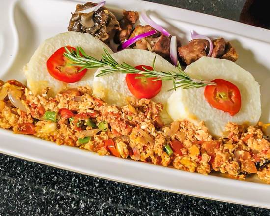 Boiled Yam and Egg in Tomato Sauce