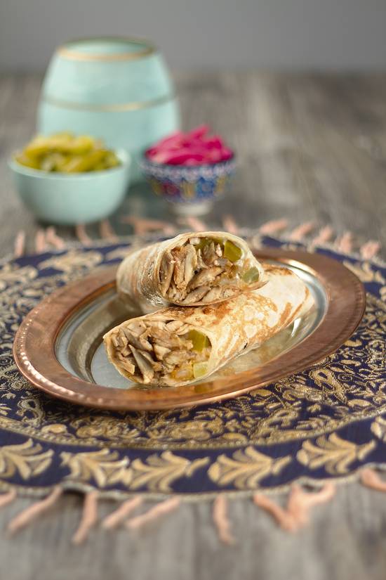 Chicken Shawarma Saj Wrap