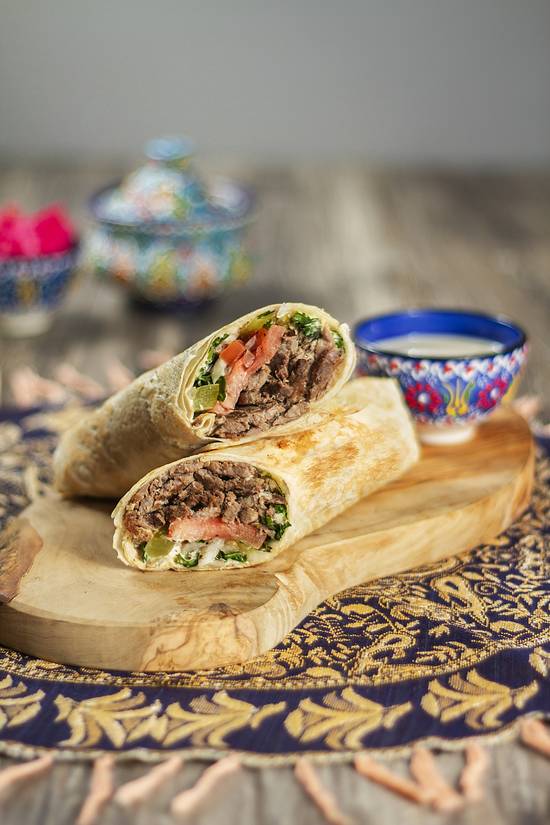 Beef Shawarma Saj Wrap