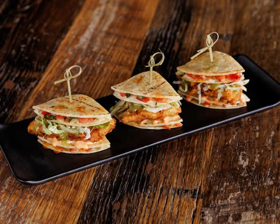 Fried Chicken & Quesadilla Stack Sliders