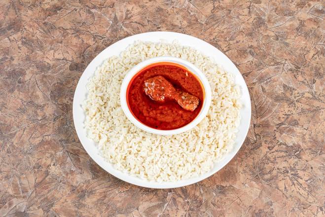 White rice and chicken stew
