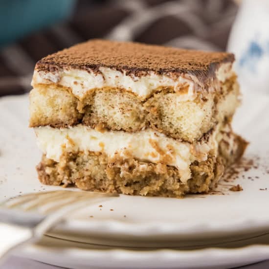 Tiramisu cake slice