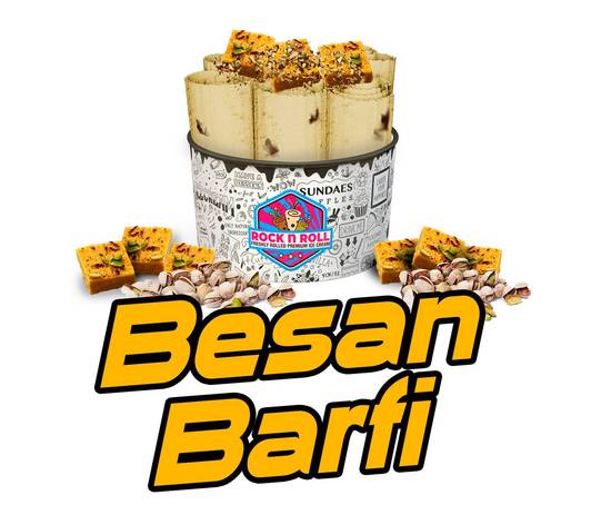 Besan Barfi Rolled Ice-cream