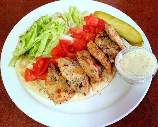 Chicken Souvlaki on a Pita