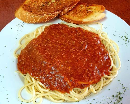 Spaghetti with homemade meat sauce