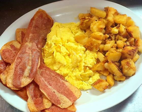 Turkey Bacon and Three Eggs