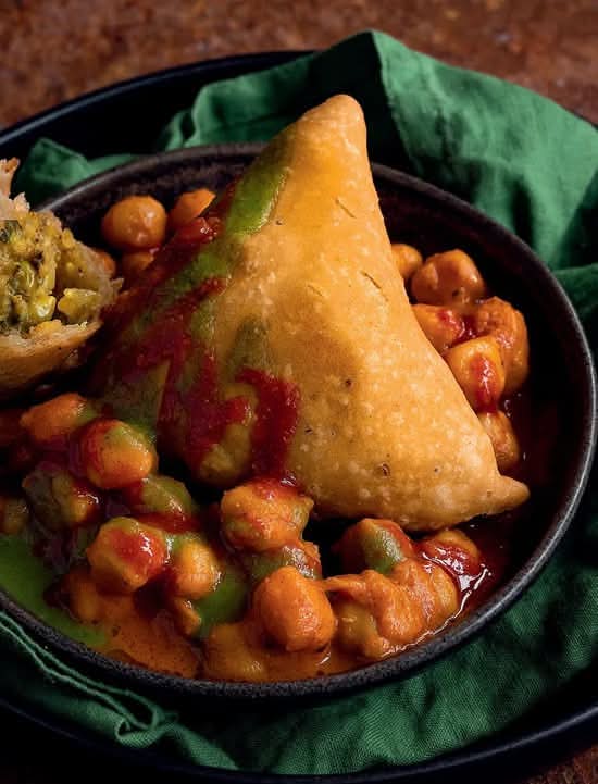 Samosa Chana Chaat - Street Style Favourite
