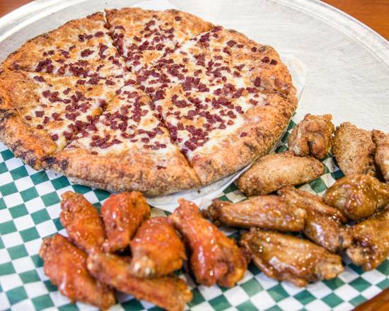 Two Pizzas with Wings Combo (14" Large)