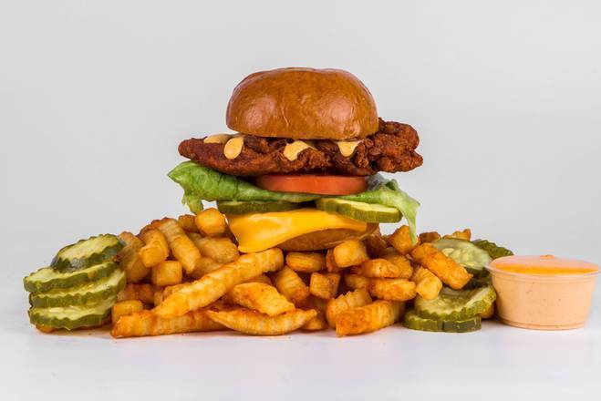 Spicy Chicken Deluxe Slider W/ Fries & Pop