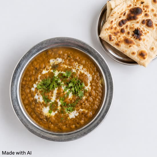 Dal makhani with butter naan