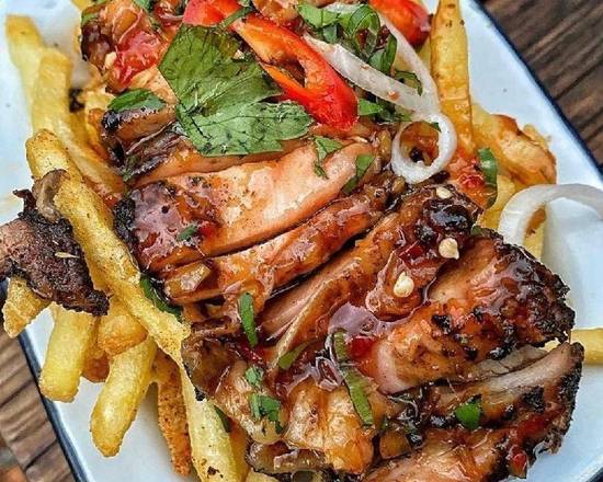 Jerk Chicken and Fries