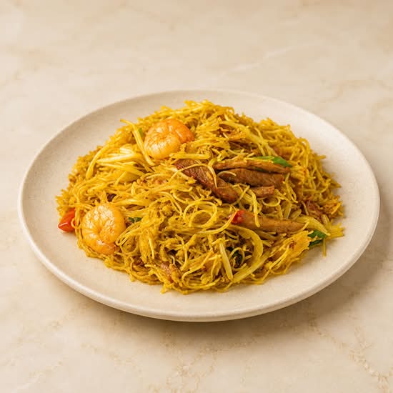 Singapore Style Stir-Fried Rice Vermicelli (Vermicelles de Riz Sautés Style Singapore)星洲炒米