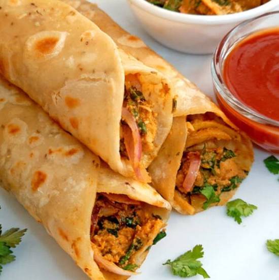 Tandoori Chicken Kathi Roll + FREE Masala Fries