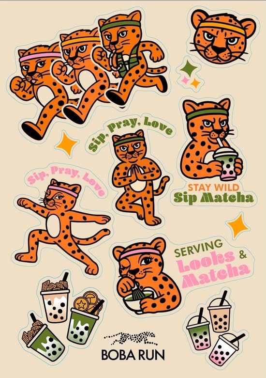 Boba Run Custom Stickers (1 sheet)