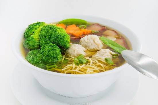 Wonton Noodle Soup with BBQ Pork