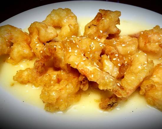 #62 Crevettes sautées avec sauce Mayonnaise / Breaded Fried Shrimps with Mayonnaise Sauce