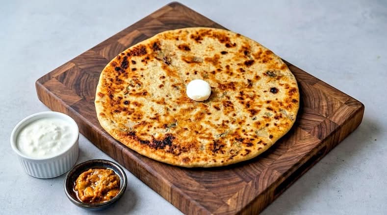 Gobi Paratha Dahi , Achaar and Butter