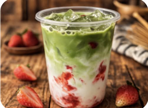 Iced Strawberry Matcha Latte