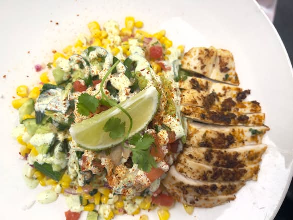 STREET CORN CHICKEN AND RICE BOWL