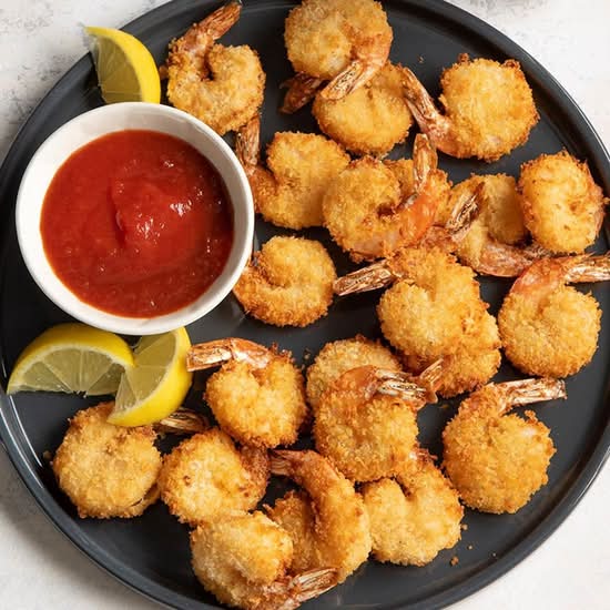 Breaded Shrimp with fries (8 PCS)