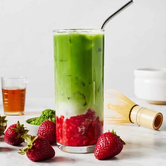 Iced Strawberry Matcha Latte