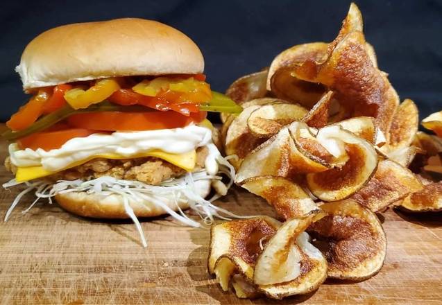 Burger poulet croustillant