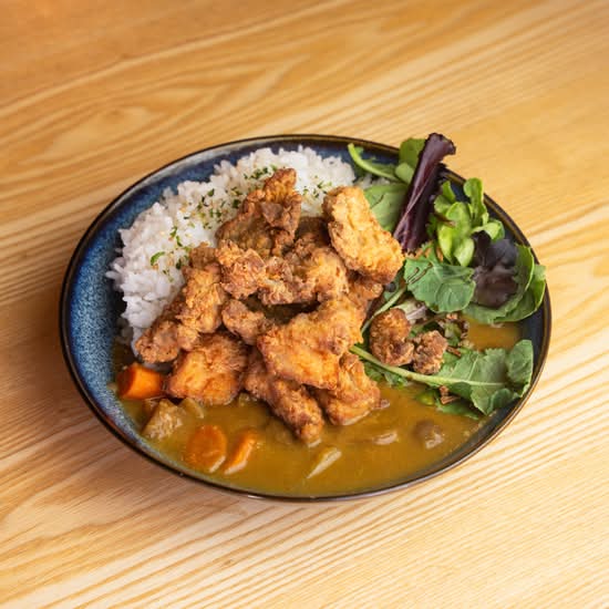 Japanese Curry Rice Bowl with Chicken Karaage