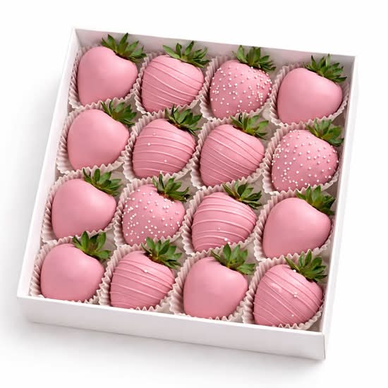 Pink Chocolate Covered Strawberries