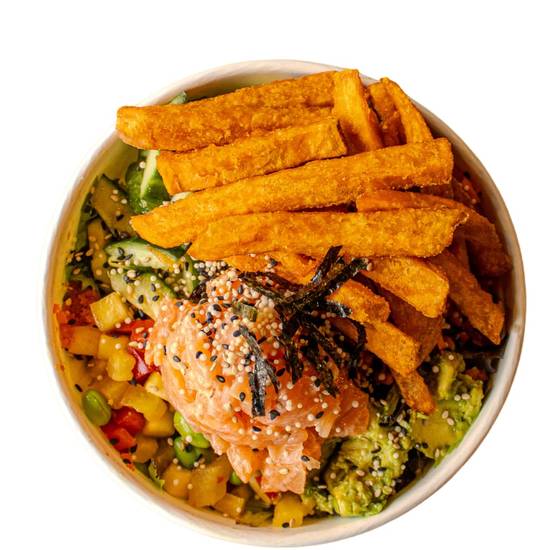 Chef Config. Poke Saumon épicé + patate douce frite