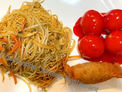 C12 Chow Mein &Chicken Ball/Soup/Roll