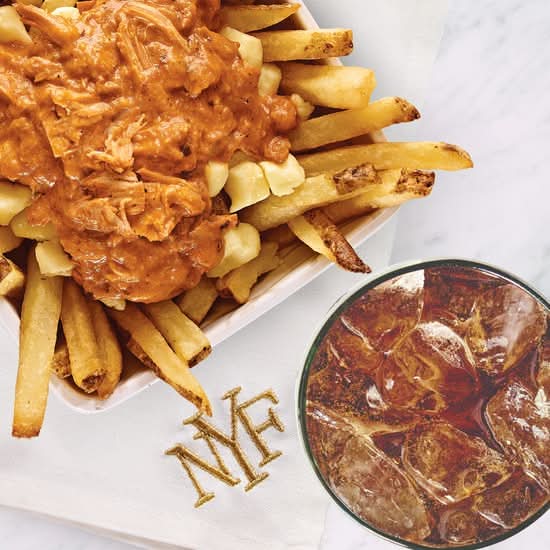 Butter Chicken Poutine & Pepsi