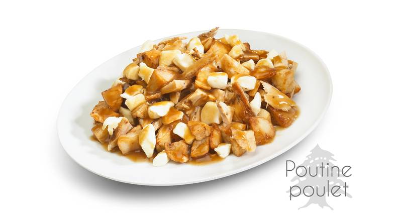 small chicken poutine/chicken small poutine/petite poutine au poulet