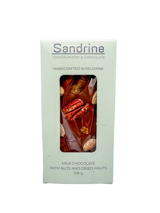 Milk Chocolate Bar with Fruits and Nuts