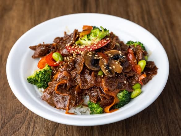 Vegan Beef Teriyaki Don
