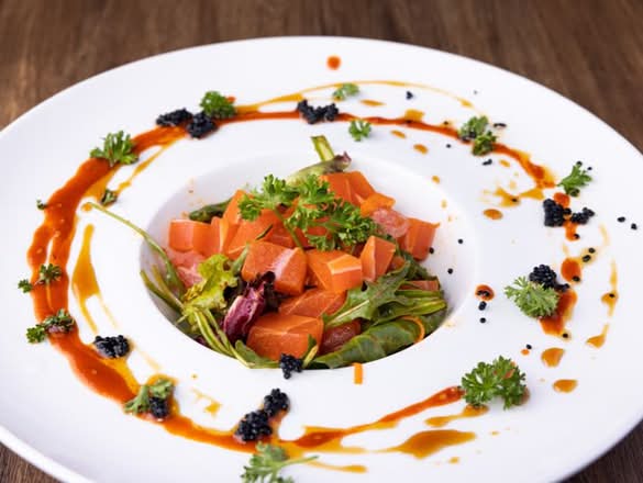 Spicy Vegan Salmon Sashimi