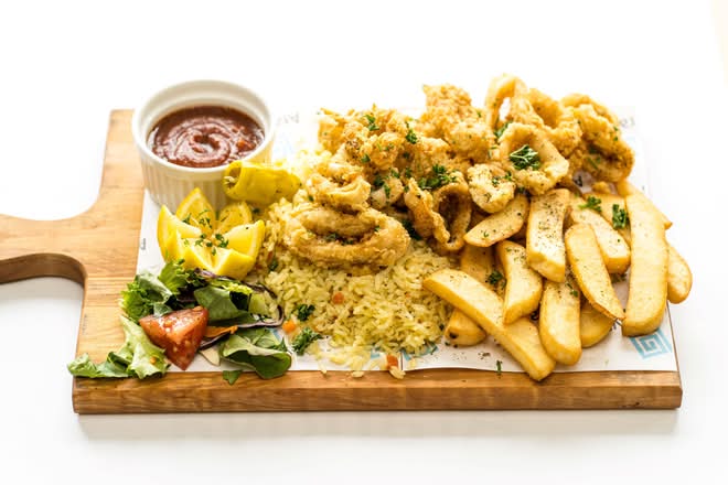 Assiette de calmars frits / Fried Squid Plate